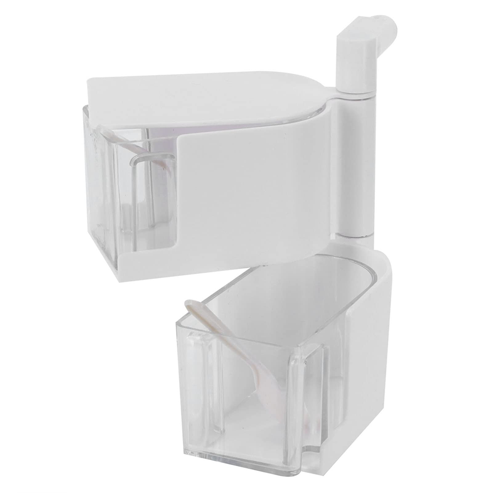 Rotatable 2-Tier Spice Rack Organizer - Wall Mounted No-Drill Seasoning Storage Box with Swivel Drawers - White Kitchen Organizer for Spices, Condiments & Cooking Essentials - Perfect for Small Kitchens & Pantry Organization