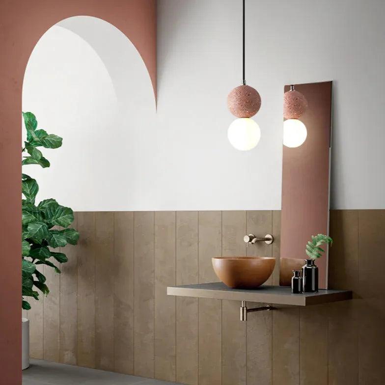 Modern Terrazzo Spherical LED Pendant Light - Stylish Ceiling Fixture for Dining Room, Kitchen Island, Living Room & Bedroom Lighting