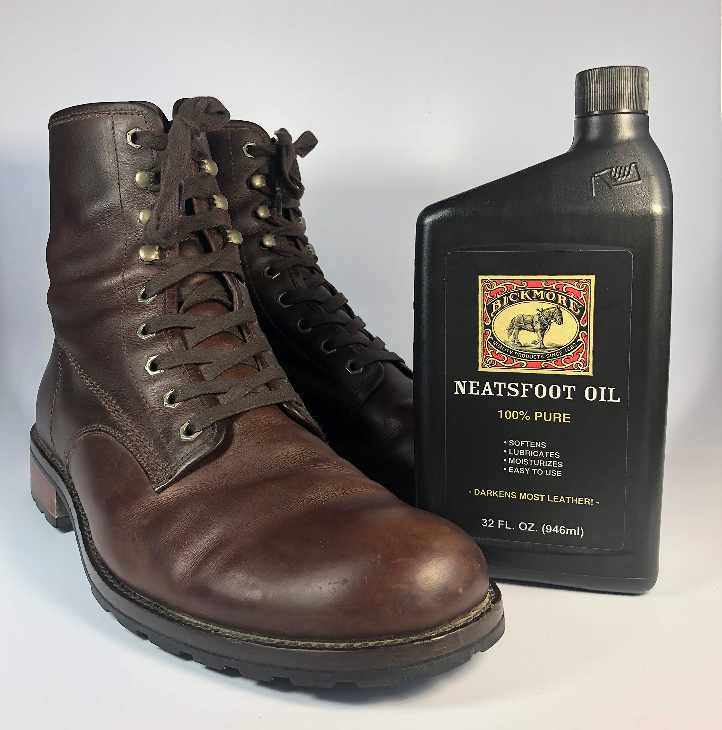 100% Pure Neatsfoot Oil - Premium Leather Conditioner & Wood Polish for Boots, Saddles, Furniture | Restores & Protects Leather & Wood Surfaces | Ideal for Equestrian Gear, Leather Goods & Woodworking Projects