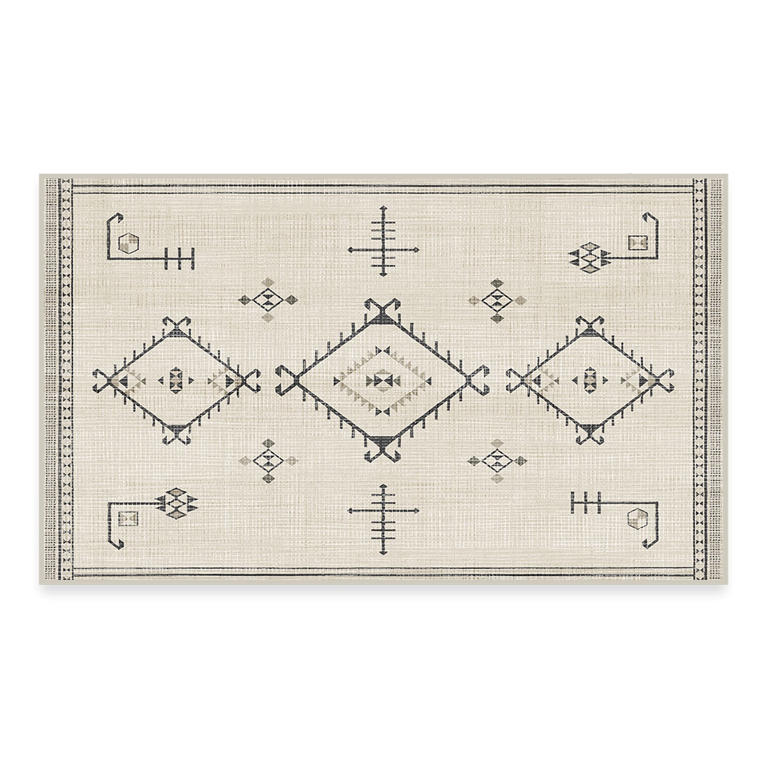 RUGGABLE Washable 3x5 Area Rug - Damali Black & White | Non-Slip Premium Rug for Living Room, Bedroom, Kitchen, Office & Classroom | Easy to Clean & Durable | Perfect for High-Traffic Areas & Pet-Friendly Homes