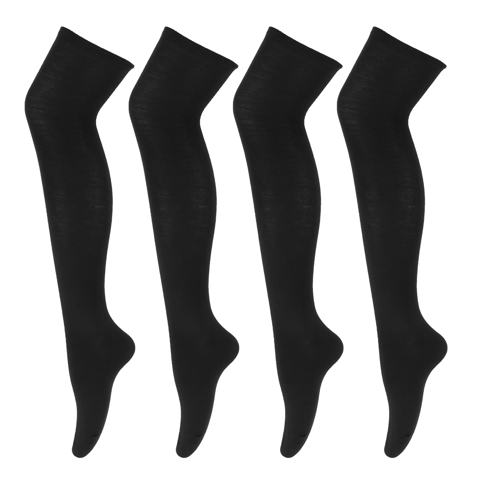 WLLHYF 2 Pairs Women's Thigh High Socks - Cotton Over The Knee Boot Socks, Extra Long Leg Warmers for Women & Girls | Perfect for Winter, Boot Wear & Fashion Outfits