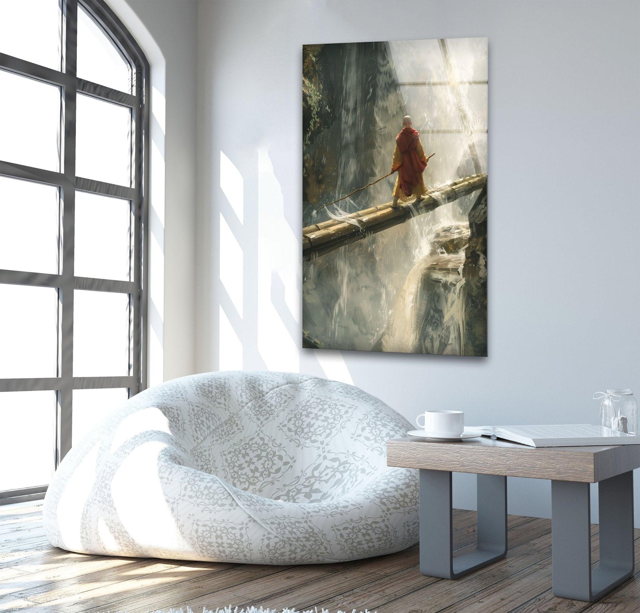 Aang Avatar Glass Wall Art - Stunning Anime Decor for Living Room, Bedroom, or Office - Perfect Gift for Avatar Fans