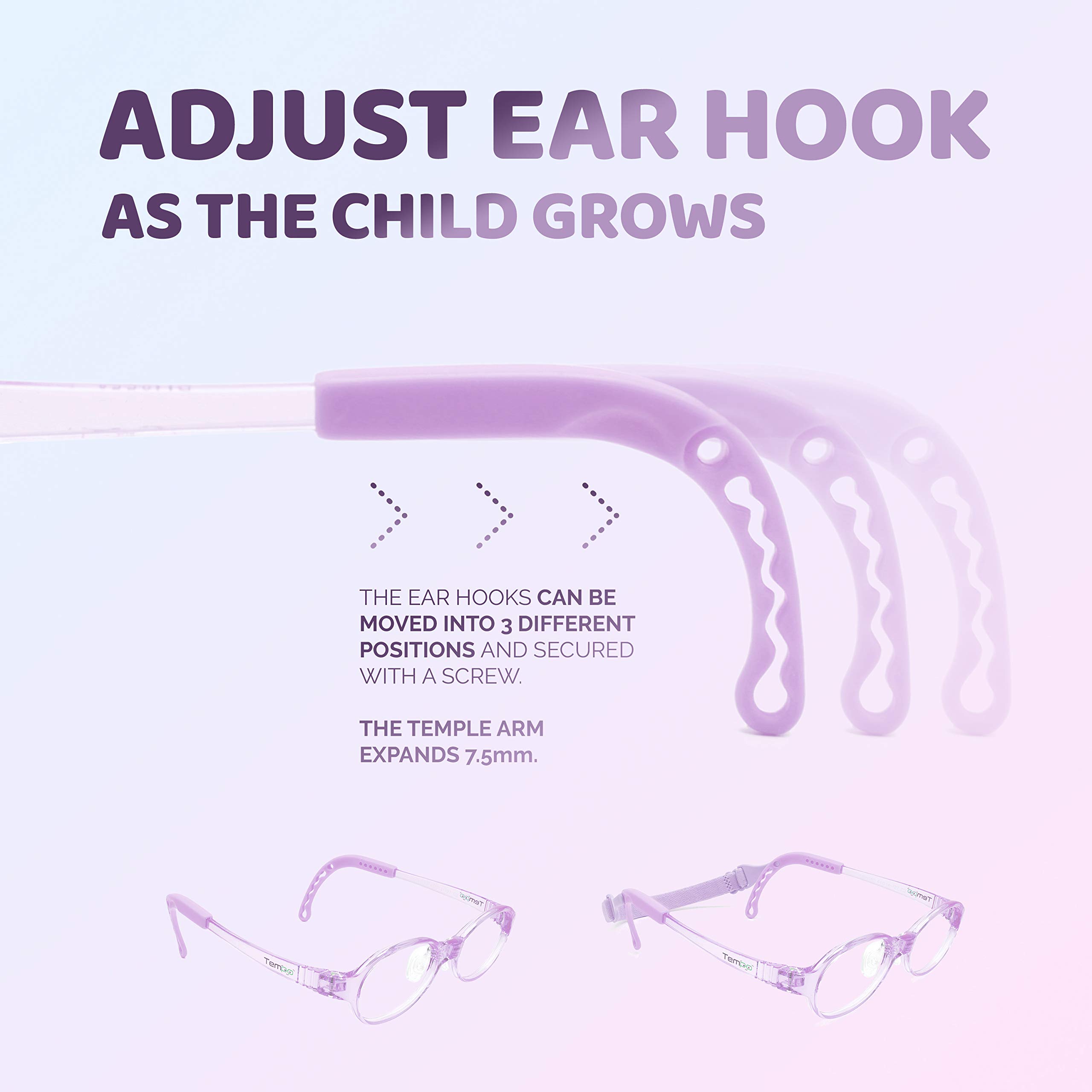 Adjustable Kids Glasses for Boys & Girls - Prescription Eyeglasses for Children - Trendy & Durable Frames - Perfect for School, Reading & Outdoor Activities