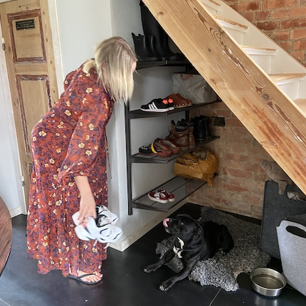 Elfa Under Stairs Storage System - Graphite Finish - Space-Saving Home Organization Solution for Closets, Pantries & Basements