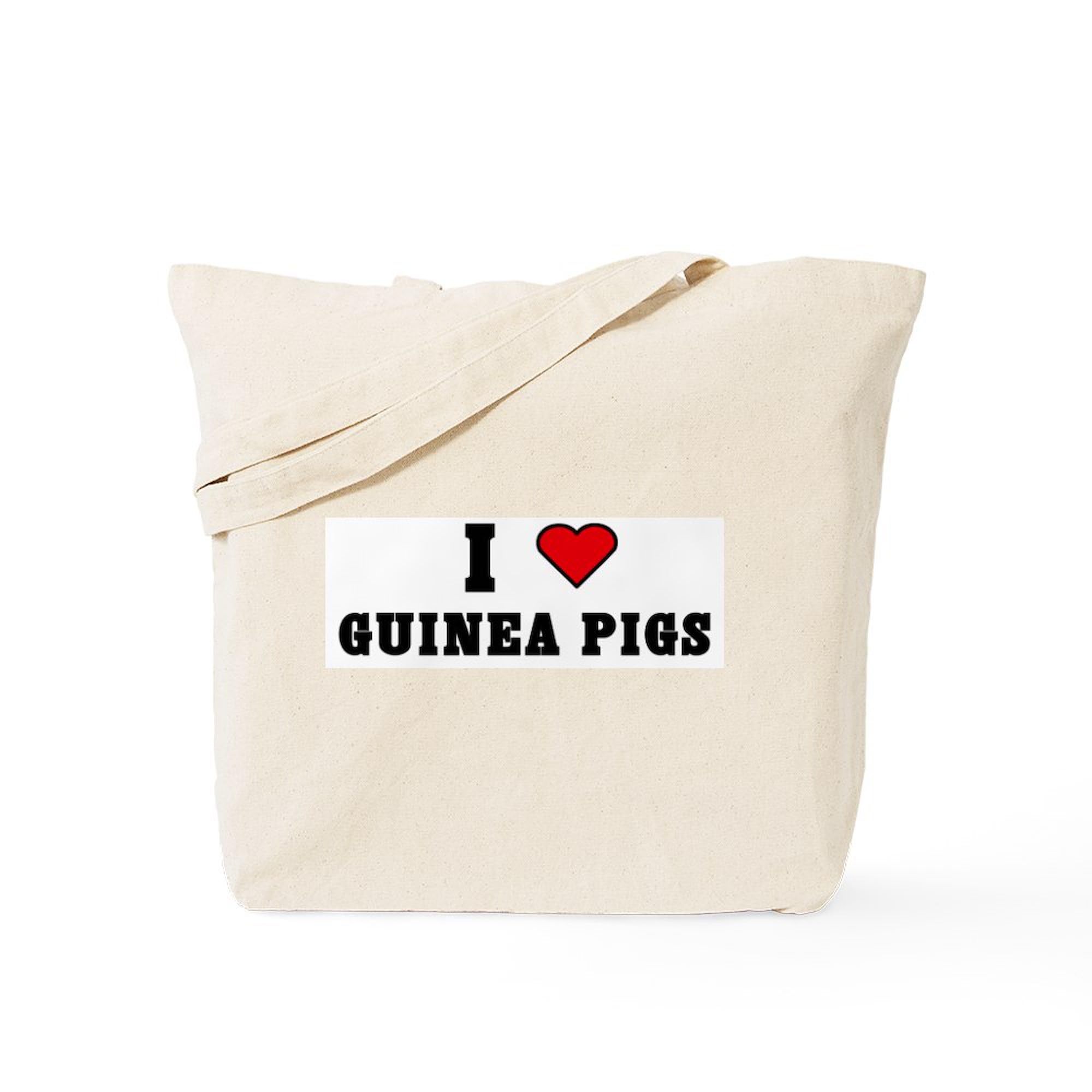 I LOVE GUINEA PIGS Tote Bag - Natural Canvas Reusable Shopping Bag for Groceries, Beach & Daily Use | Cute Guinea Pig Lover Gift