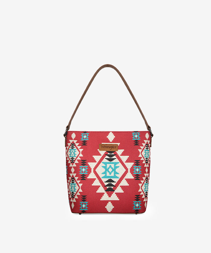 Wrangler Dual-Sided Print Canvas Shoulder Bag for Men & Women - Stylish Crossbody Purse for Travel, Work, and Everyday Use