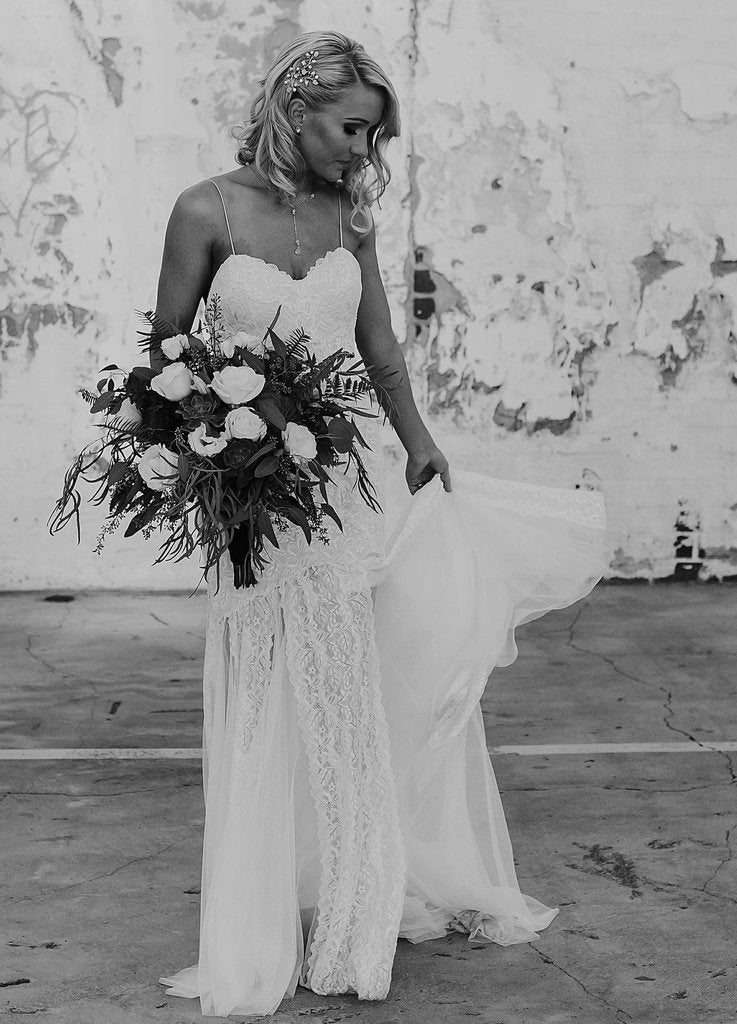 BHLDN Watters Love Marley Wren Gown - Elegant Lace Wedding Dress for Brides, Perfect for Beach, Garden & Romantic Ceremonies