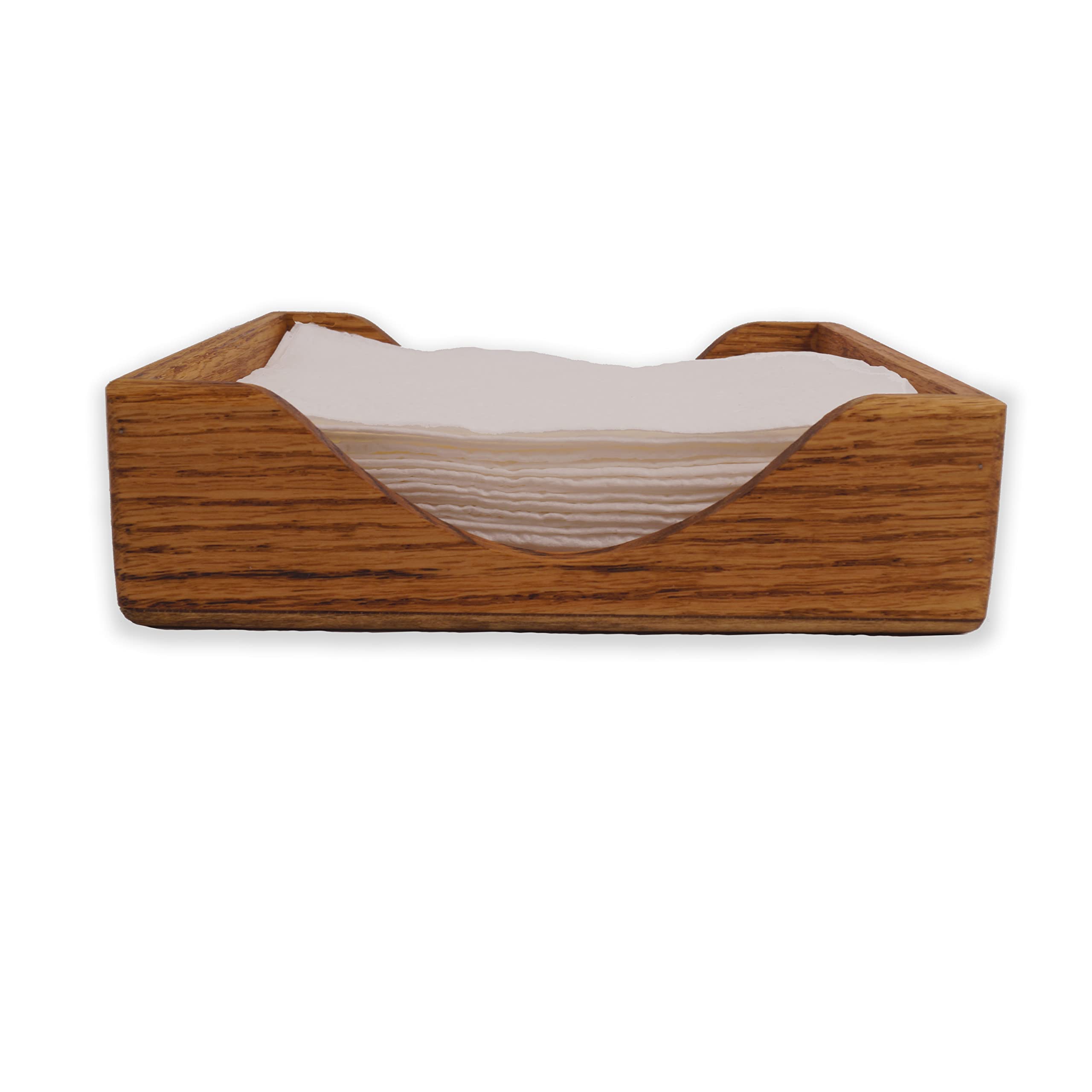 Elegant Oak Wooden Napkin Holder Tray - Country Style Paper Napkin Box for Dining Table, Kitchen, and Party Decor - Perfect for Restaurants, Weddings, and Home Entertaining