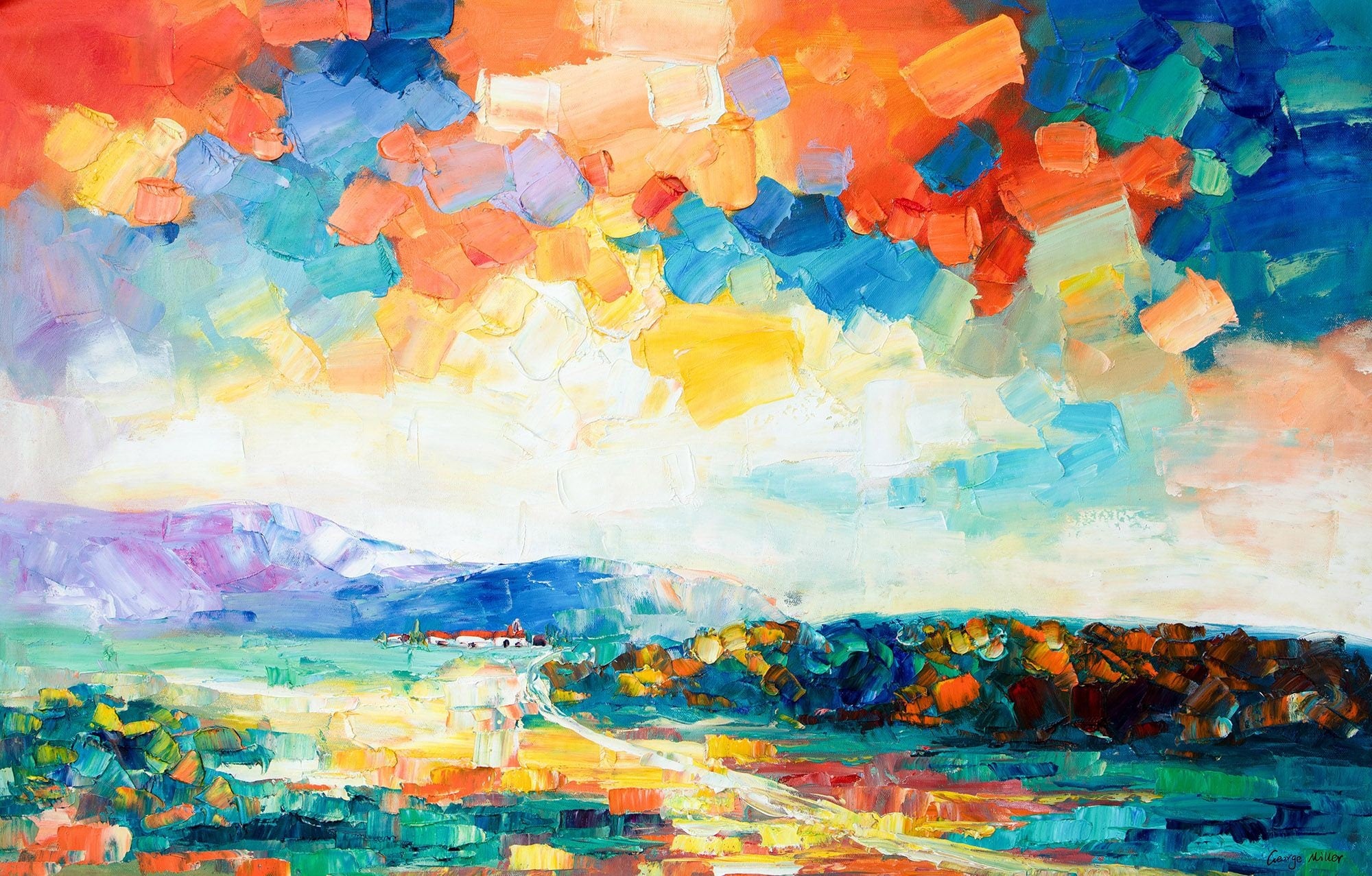 Contemporary Original Oil Painting - Large Canvas Wall Art Decor - Handmade Landscape Oil Paintings for Living Room, Bedroom & Office Decor
