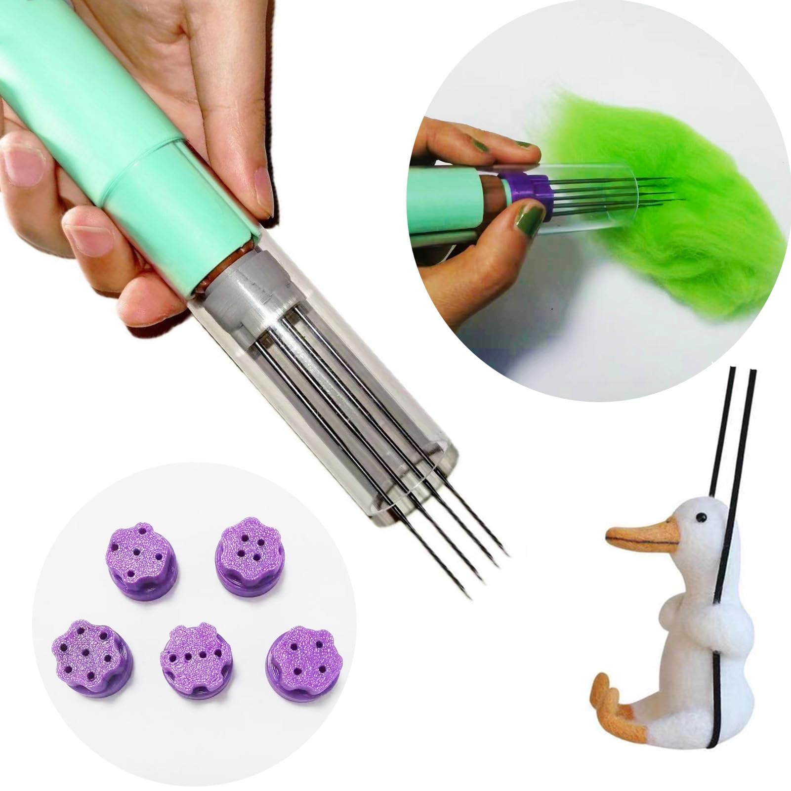 Electric Needle Felting Machine with 1-7 Needles & Variable Speed Control - Fast & Easy DIY Wool Felting Tool for Crafting, Scarf Making & Home Decor Projects