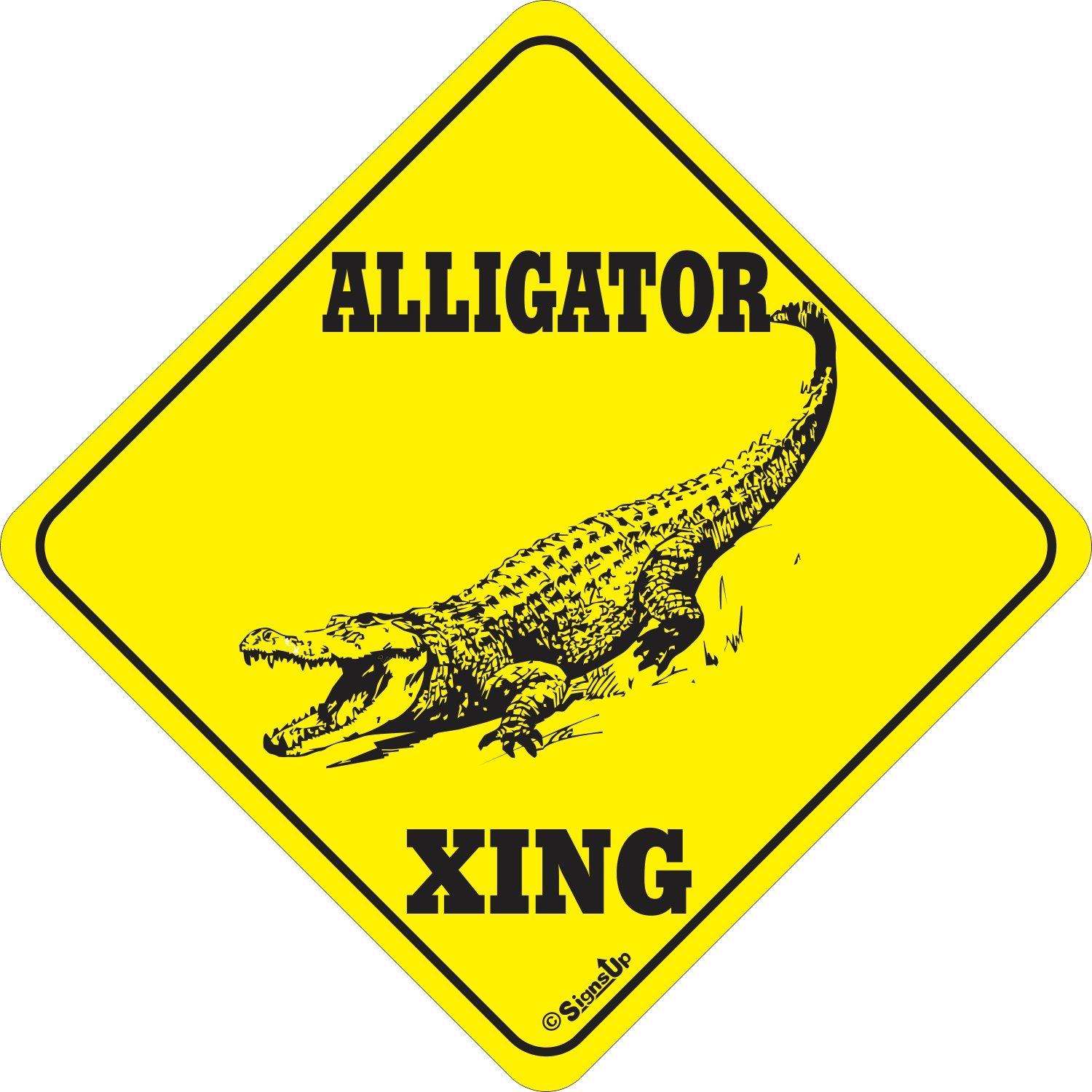 Alligator Crossing Sign - Durable Reflective Aluminum Road Warning Sign for Wildlife Safety - Perfect for Swamp Areas, Wetlands & Nature Reserves