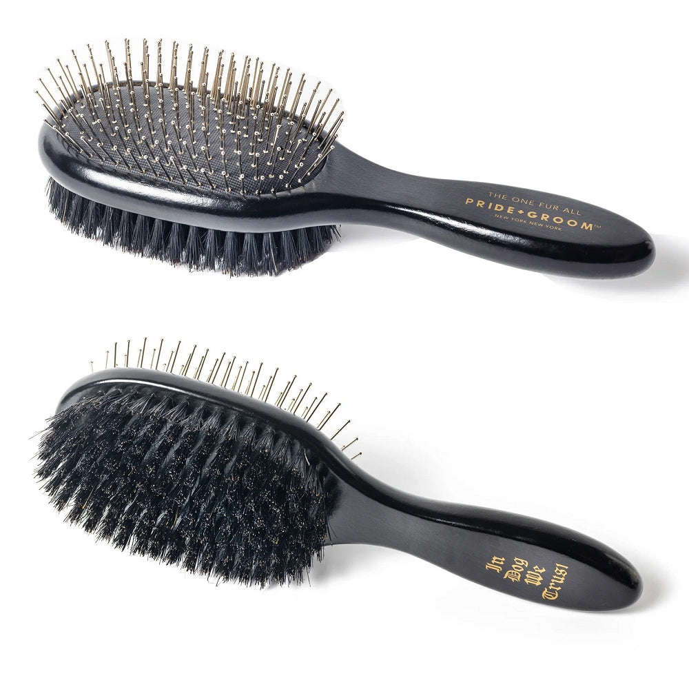 Dual Sided Wooden Dog Brush for Grooming - Gentle Deshedding & Massage Tool for Small & Large Dogs - Perfect for Home & Professional Pet Care