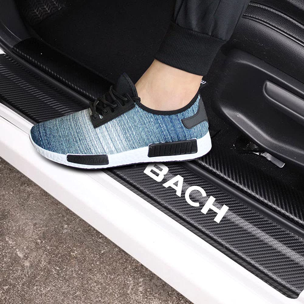 JEYODA Carbon Fiber Car Door Sill Protector Sticker - Premium Vinyl Decorative Trim for Maybach - Scratch Resistant Threshold Pedal Cover - Car Accessories & Styling (White) - Perfect for Luxury Vehicle Protection & Customization