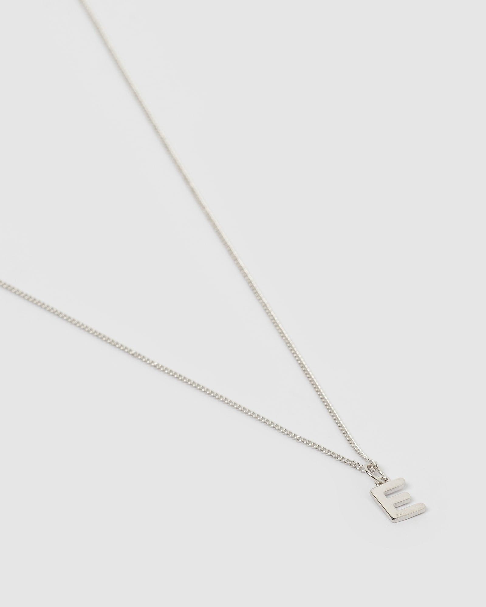 Izoa Silver Alphabet Letter E Necklace - Elegant Initial Jewelry for Women, Perfect Gift for Birthday, Anniversary & Everyday Wear