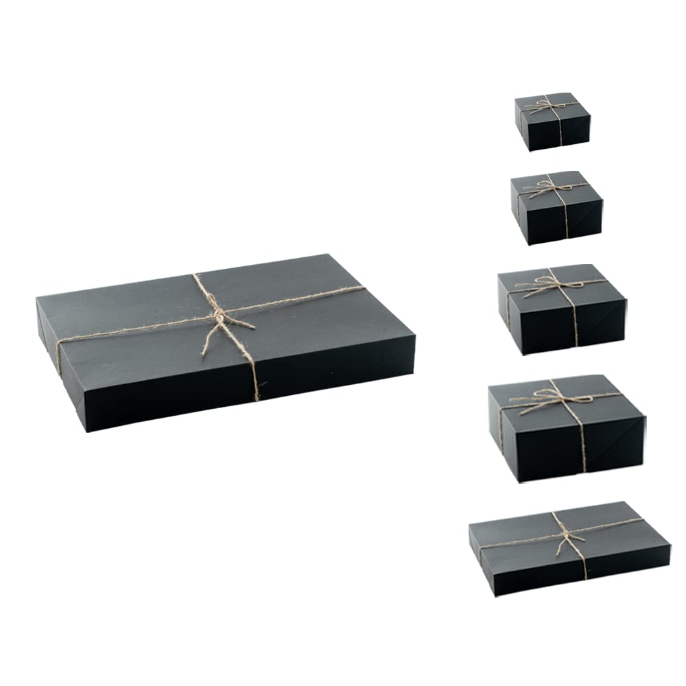 10 Pack Black Gift Boxes 14.8 x 9.4 x 1.9 Inches - Elegant Paper Gift Packaging Boxes for Father's Day, Graduation, Birthday Party, Holiday Gifts & Special Occasions - Perfect for Jewelry, Candles, Chocolates & Small Presents