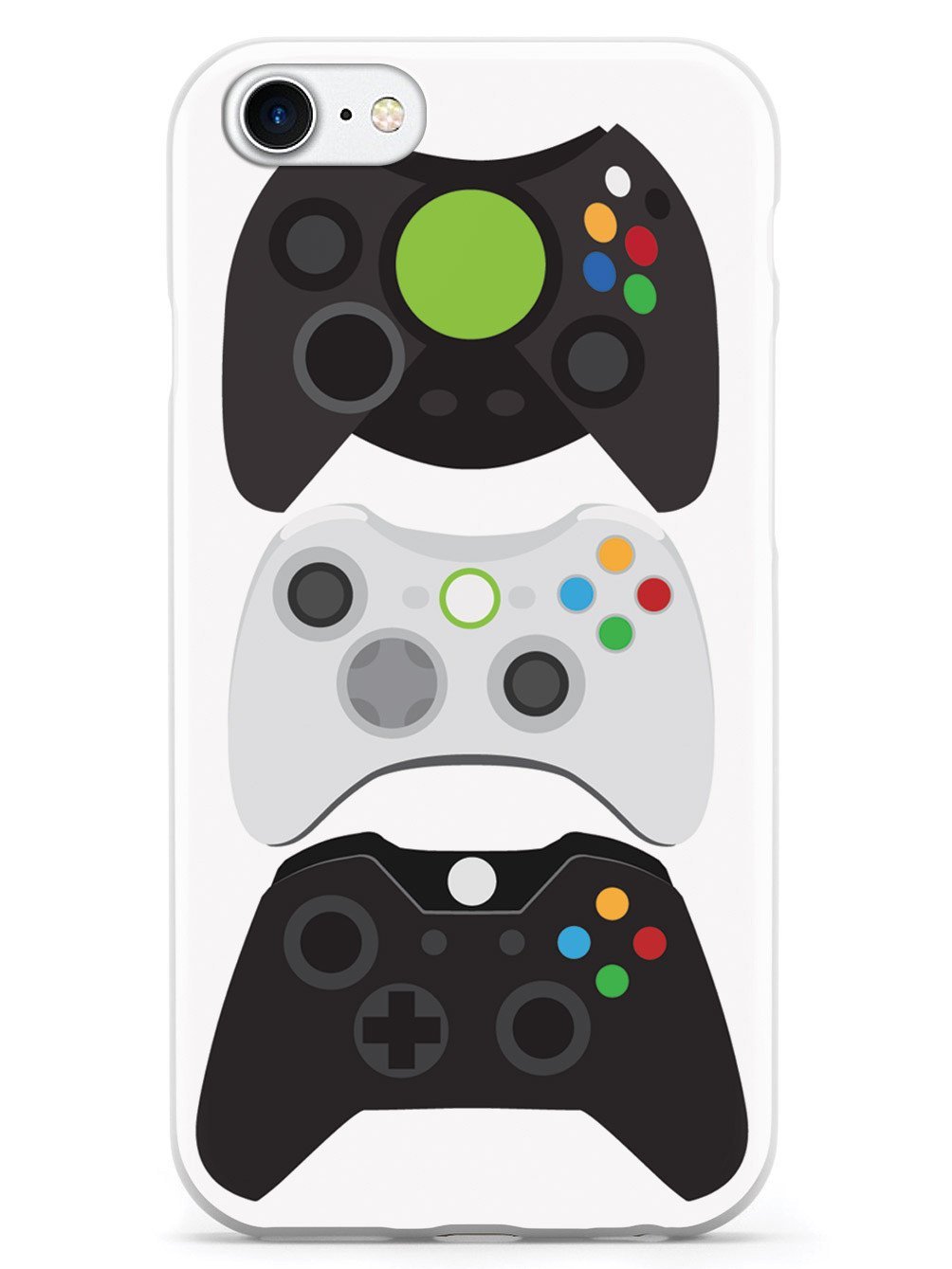 **Inspired Cases - iPhone 8 Case - 3D Textured Protective Cover for Apple iPhone 8 - Game Controller Evolution 1 - White - Perfect for Gaming & Daily Use**