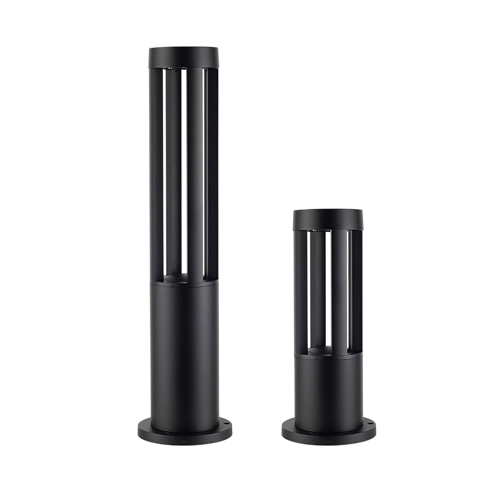 Solar Powered Outdoor Post Light - Black Cylindrical Design for Garden, Pathway, and Driveway Lighting | Weatherproof & Energy Efficient