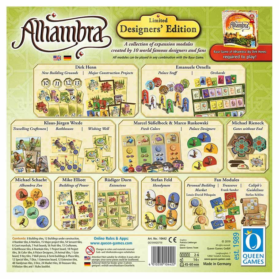Alhambra Designer's Edition Expansion - Strategic Board Game for Family & Friends Game Nights