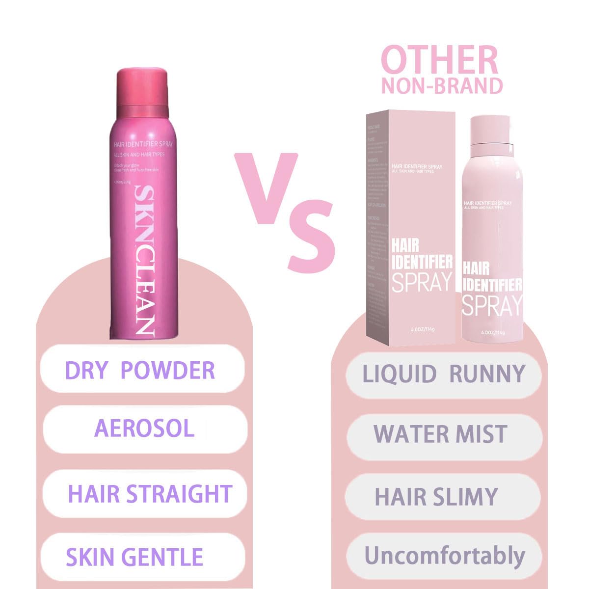 **Sknclean Hair Identifier Spray for Face Shaving & Dermaplaning - 4oz Dry Powder Spray with 4 Razors - Women's Skincare Set for Smooth Skin - Perfect for At-Home Dermaplaning & Pre-Makeup Prep**