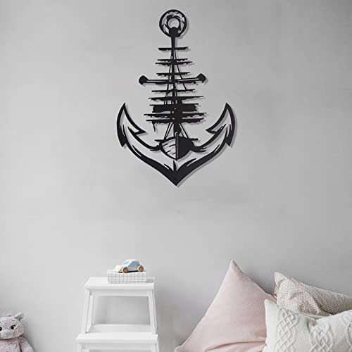 Vintage Nautical Anchor Metal Wall Art - Rustic Ship Decor for Home, Bar, or Office - Unique Gift for Sailors & Beach House Decor
