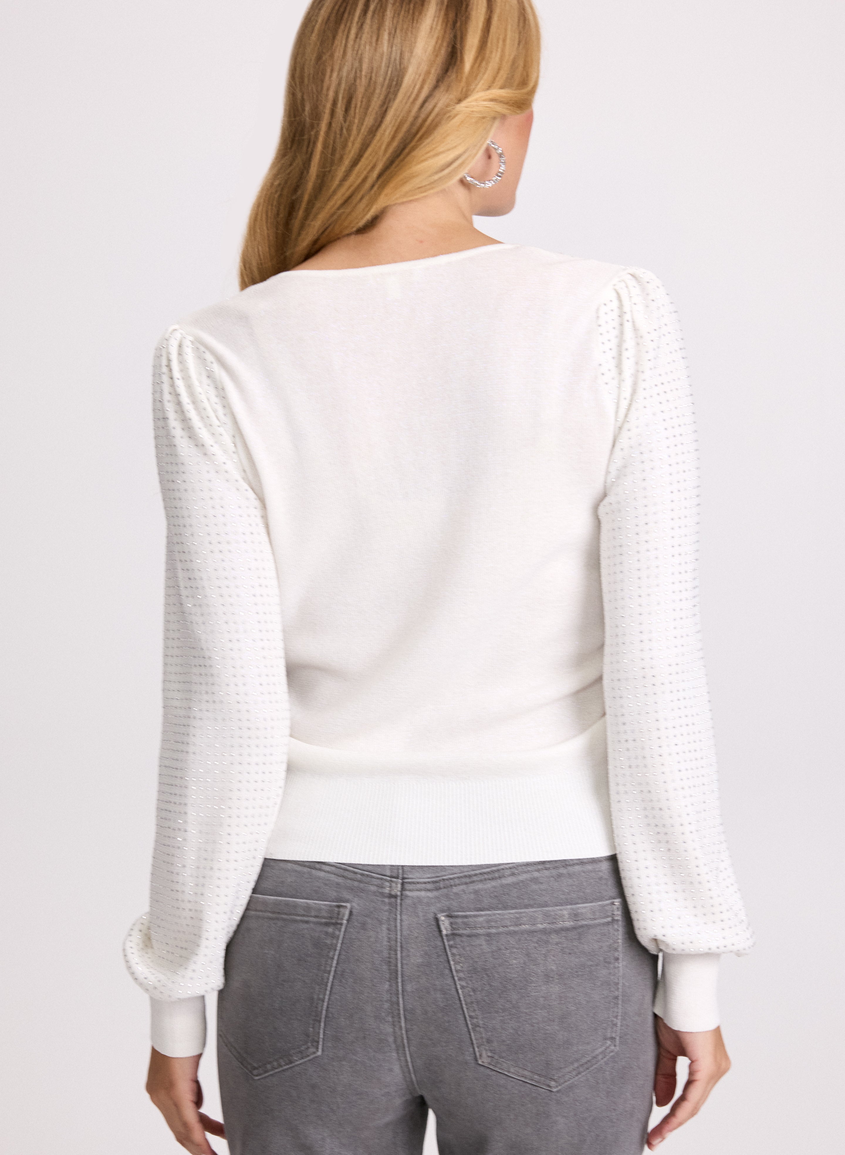 Embellished V Neck Sweater for Women - Elegant Knit Pullover with Beaded Details | Perfect for Office Wear, Date Nights & Holiday Parties