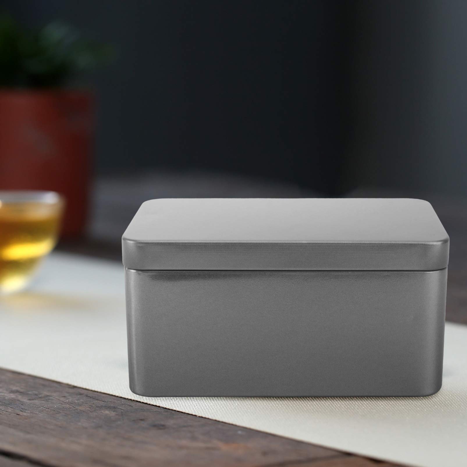 Premium Metal Rectangular Empty Tin Box - Mini Portable Storage Container for Tea, Candy, Candle, Jewelry (Silver) | Perfect for Home Organization, DIY Crafts & Gift Packaging