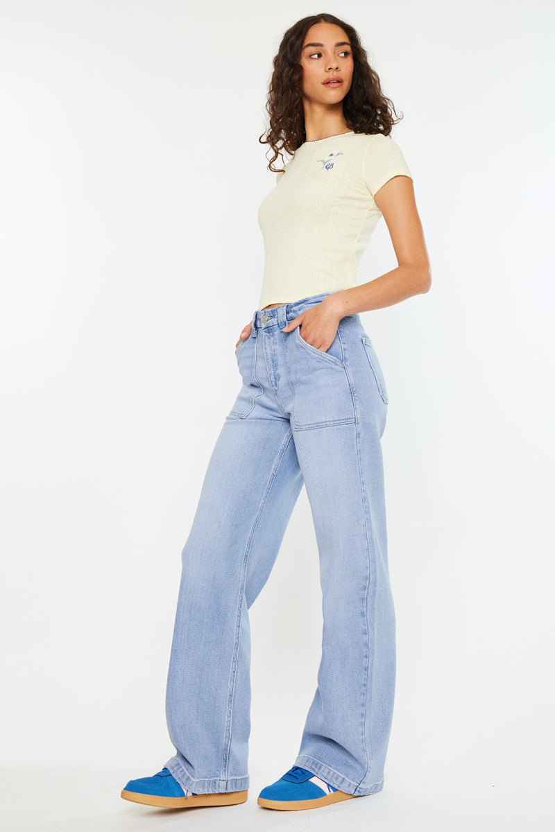 Astra High Rise Wide Leg Jeans for Women - Stretchy Comfort Denim Pants, Trendy Flared Trousers for Casual & Office Wear | Perfect for Everyday Outfits, Date Nights & Work Attire