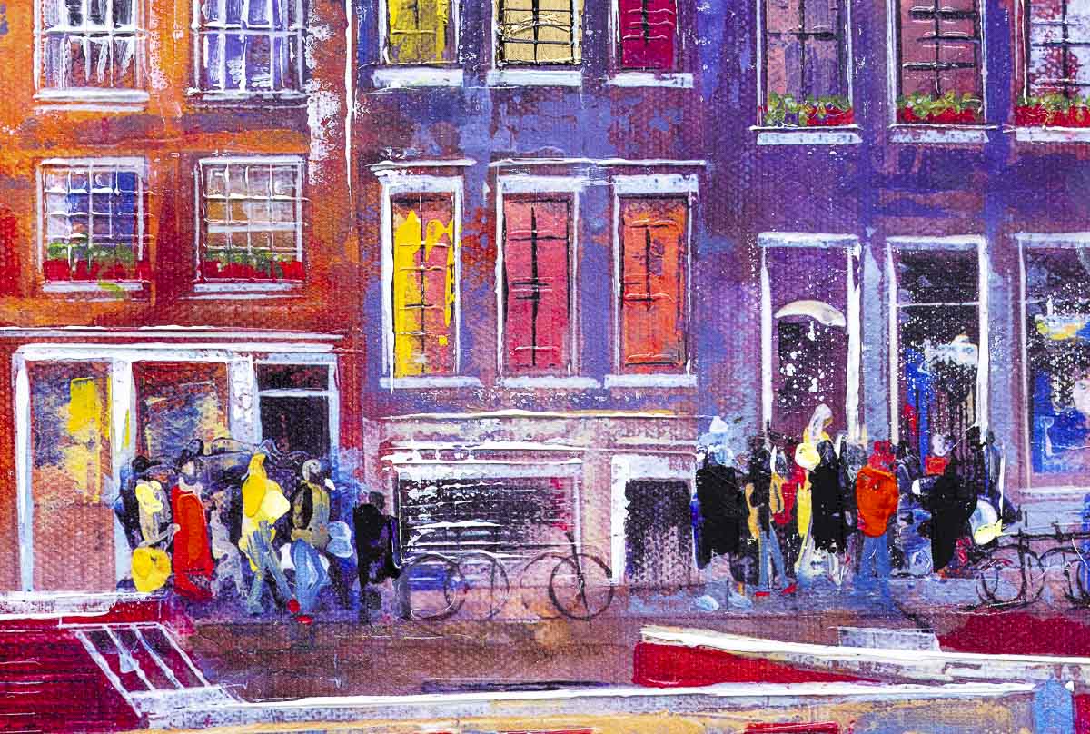 Original 'A Day in Amsterdam' Wall Art Print - Vintage Amsterdam Cityscape Poster for Home & Office Decor - Perfect for Living Room, Bedroom, or Gift