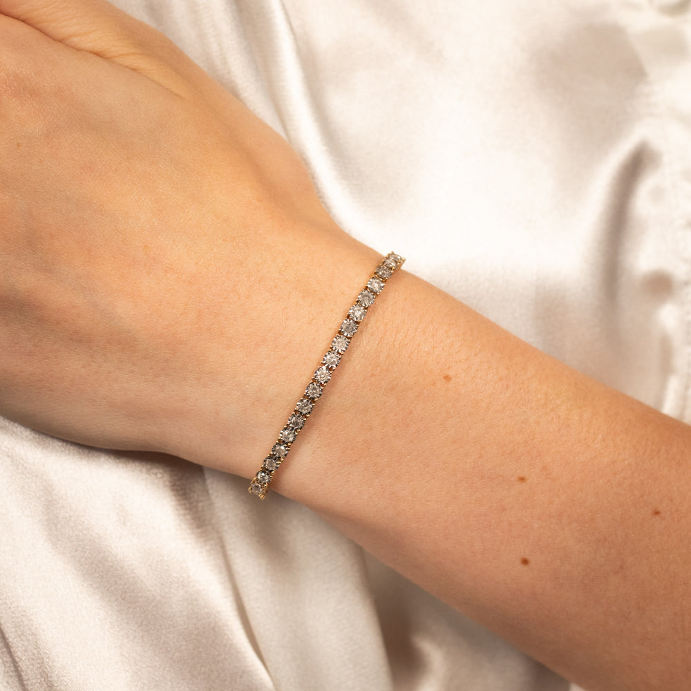 1 Carat Diamond Tennis Bracelet in 10K Yellow Gold for Women - Elegant Jewelry Gift for Anniversary, Wedding & Special Occasions