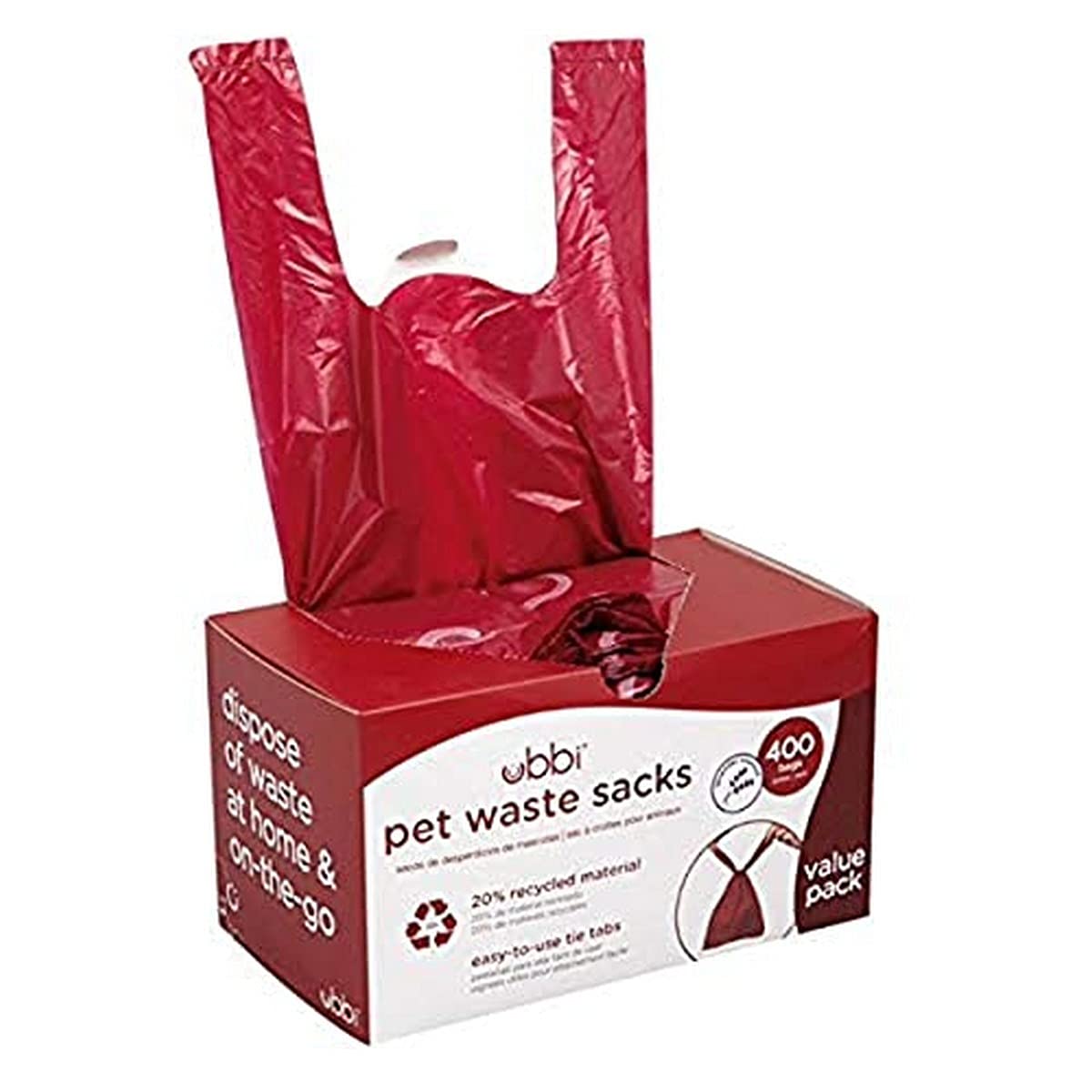 Ubbi Pet Waste Bags - 400 Count Lavender Scented Cat Litter Disposal Bags | Leak Proof, Easy Tie Dog Poop Bags for Home & Travel Use