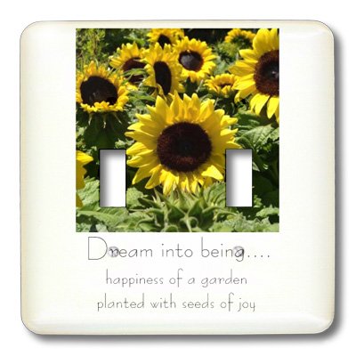 3D Rose Sunflower Seeds of Joy Double Toggle Switch - Decorative Wall Plate Cover for Home, Office & Kitchen (Style: lsp_23705_2) - Perfect for Light Switches, Electrical Outlets & Home Decor