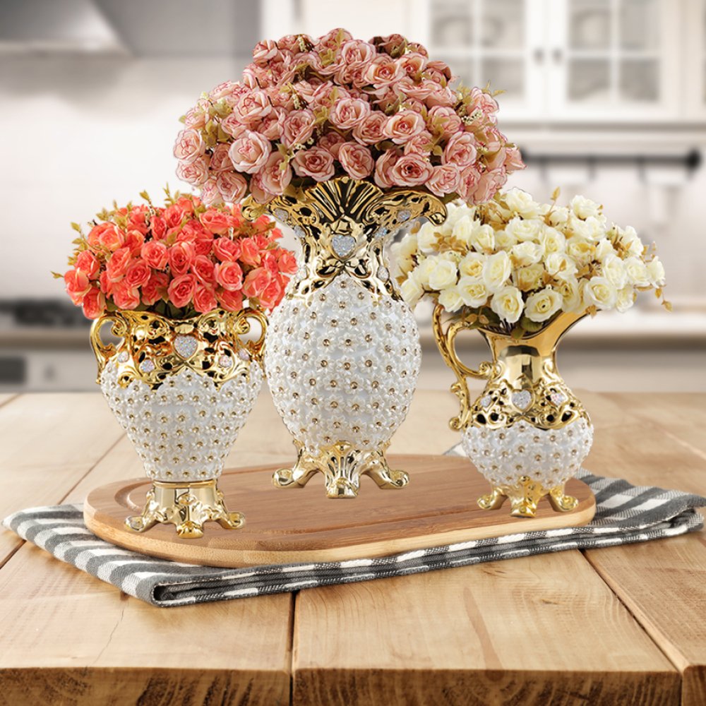 Luxury European Ceramic Floor Vase - Large Handcrafted Home Decor for Living Room, Wedding Centerpiece, Table Ornament & Housewarming Gift - Perfect for Modern Interior Design & Event Decorations