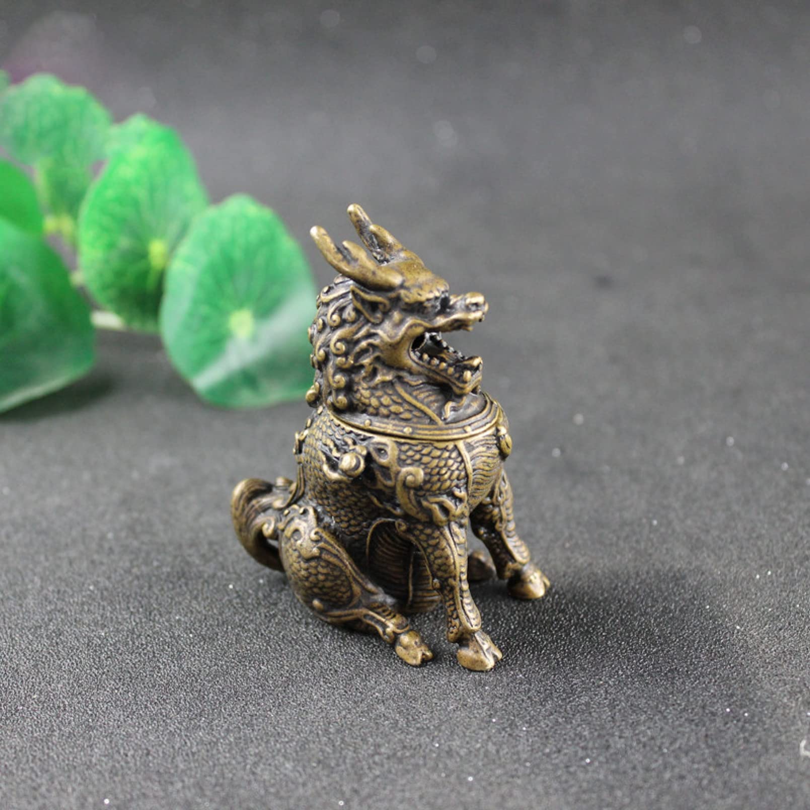 KKONION Bronze Backflow Incense Burner - Creative Kirin Statue Home & Office Decor, Dragon Incense Holder Censer for Meditation, Yoga, and Relaxation Spaces