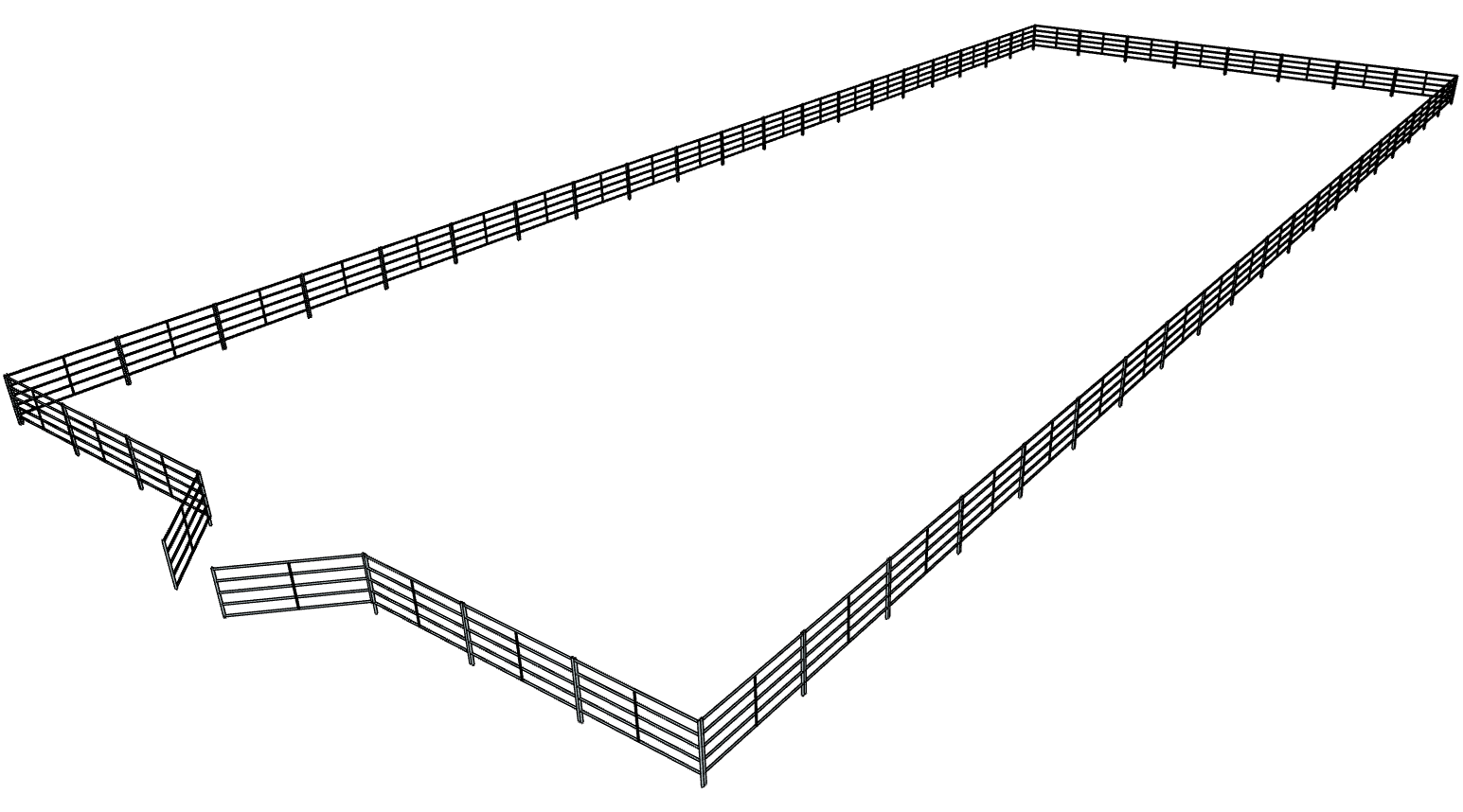 80ft x 200ft Galvanized Steel 5-Rail Horse Riding Arena - Perfect for Equestrian Training, Shows & Outdoor Events