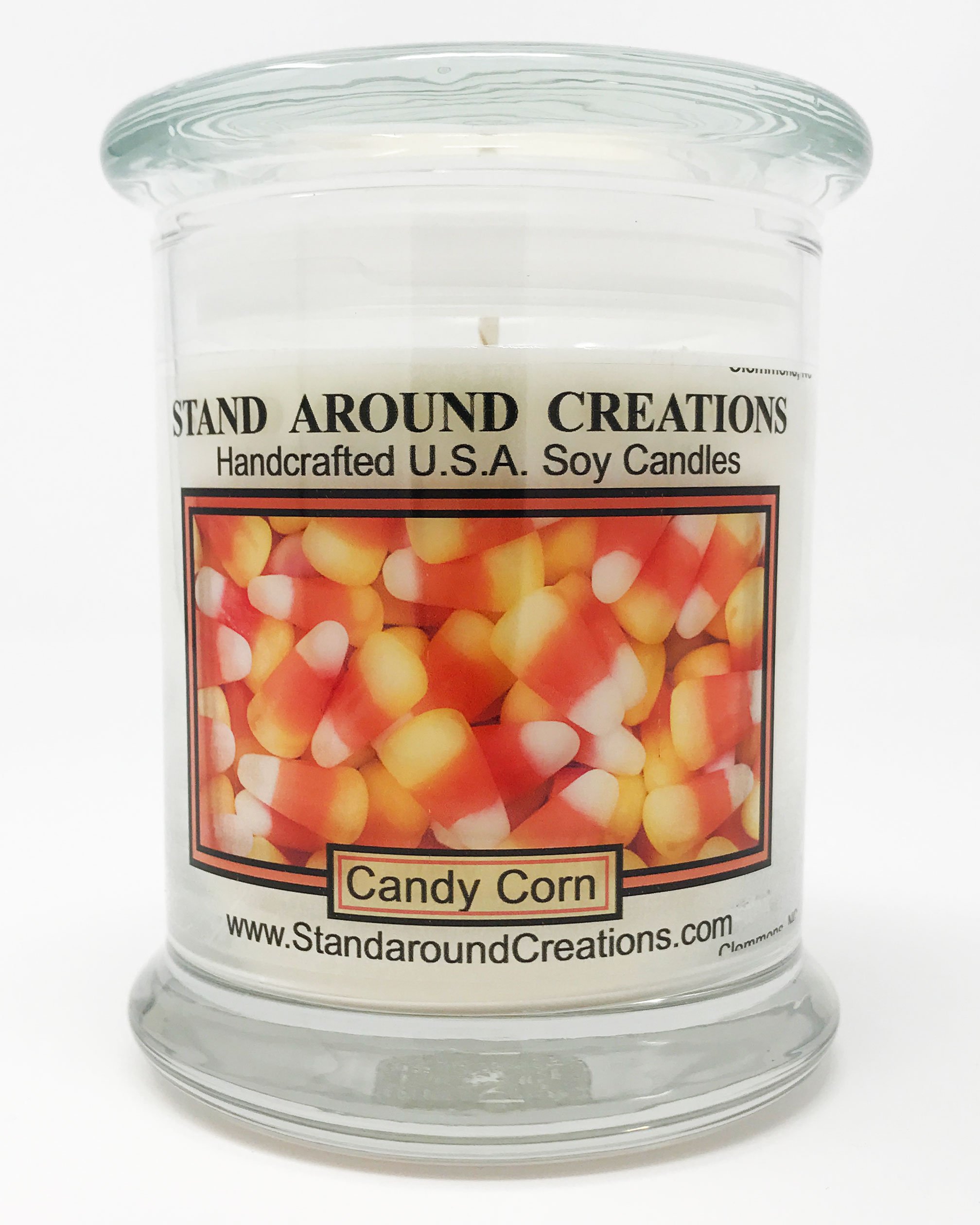 Premium 100% Soy Wax Candle - 12 oz Status Jar - Candy Corn Scent: Warm Vanilla with Buttery Top Notes & Hint of Almond | Home Decor, Relaxation, Gift Idea for Holidays & Special Occasions