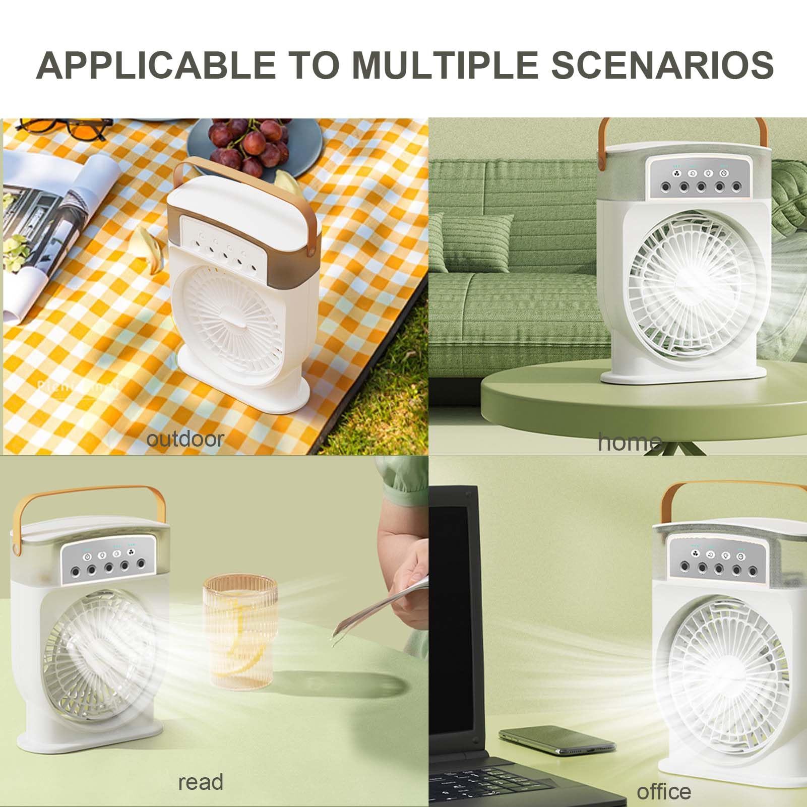 Polarlux Portable Air Cooler with 600ml Water Tank - Personal Air Conditioner with Humidifier & Cooling Fan for Home, Office, Dorm, Travel - Perfect for Summer, Hot Weather & Small Spaces (White)