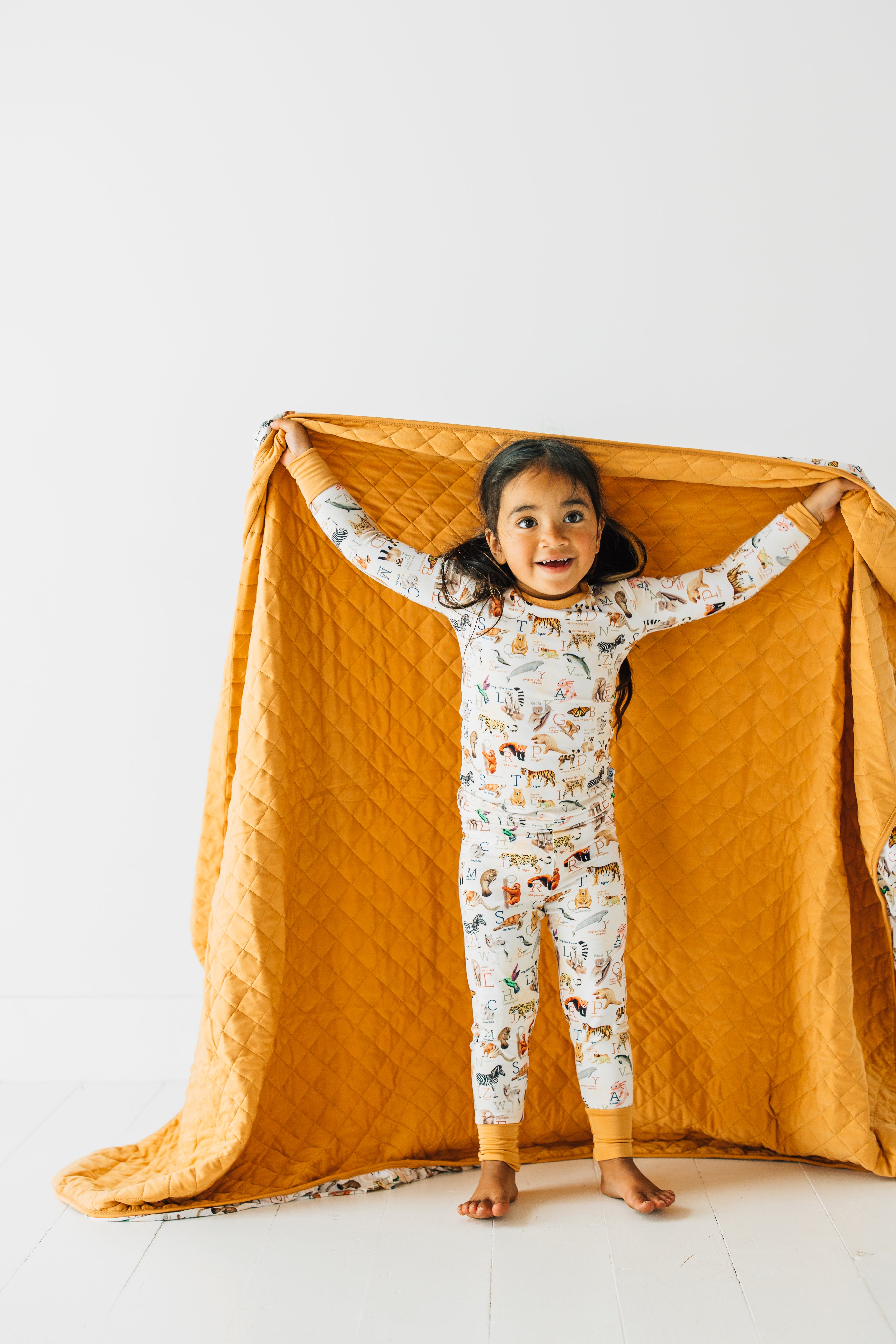 Endangered Animals Alphabet Two Piece Pajama Set for Women - Soft Cotton Sleepwear with A-Z Animal Print for Kids & Adults - Perfect for Bedtime, Lounging & Family Matching Outfits