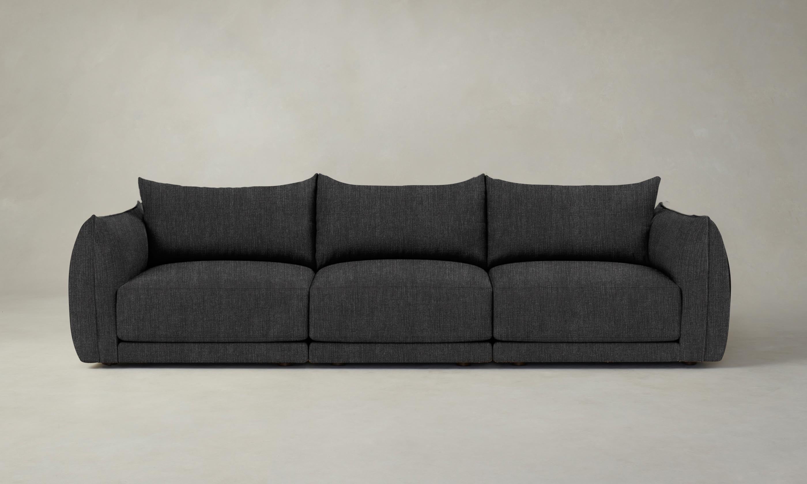 The Jones Modular Sofa - Performance Tweed Fabric Sectional Couch for Living Room, Lounge & Home Theater - Charcoal Gray