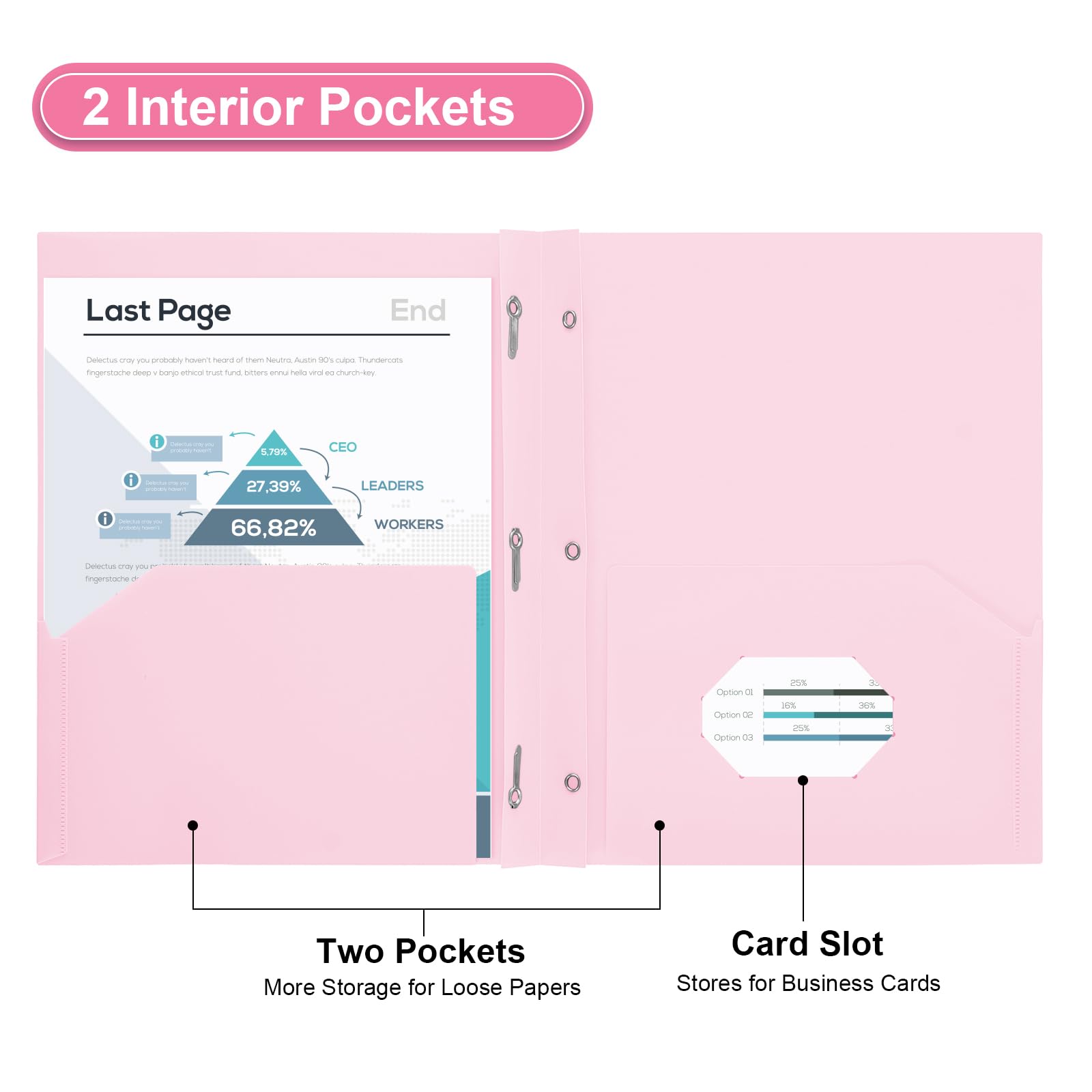 SUIN Plastic Project Folders with 2 Pockets & 3 Prongs - Bulk Pack of 12 Letter Size File Folders for School, Office & Home Organization - Pastel Pink - Perfect for Homework, Reports & Document Storage