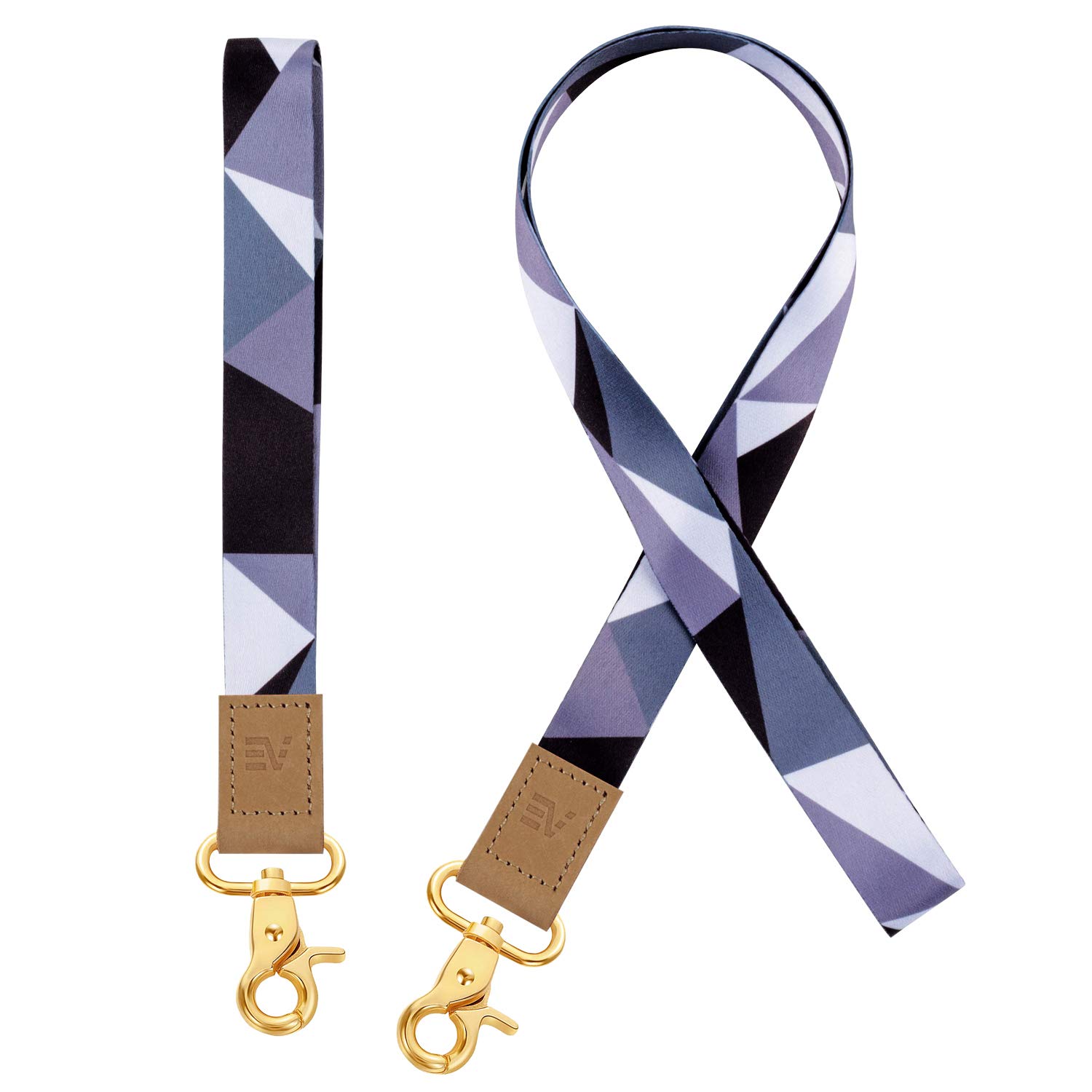 EcoVision 2-Pack Wrist & Neck Lanyards for ID Badges - Adjustable Keychain Holder for Car Keys, Work & Events - Unisex Design for Men & Women | Office, School, Gym & Travel Accessories