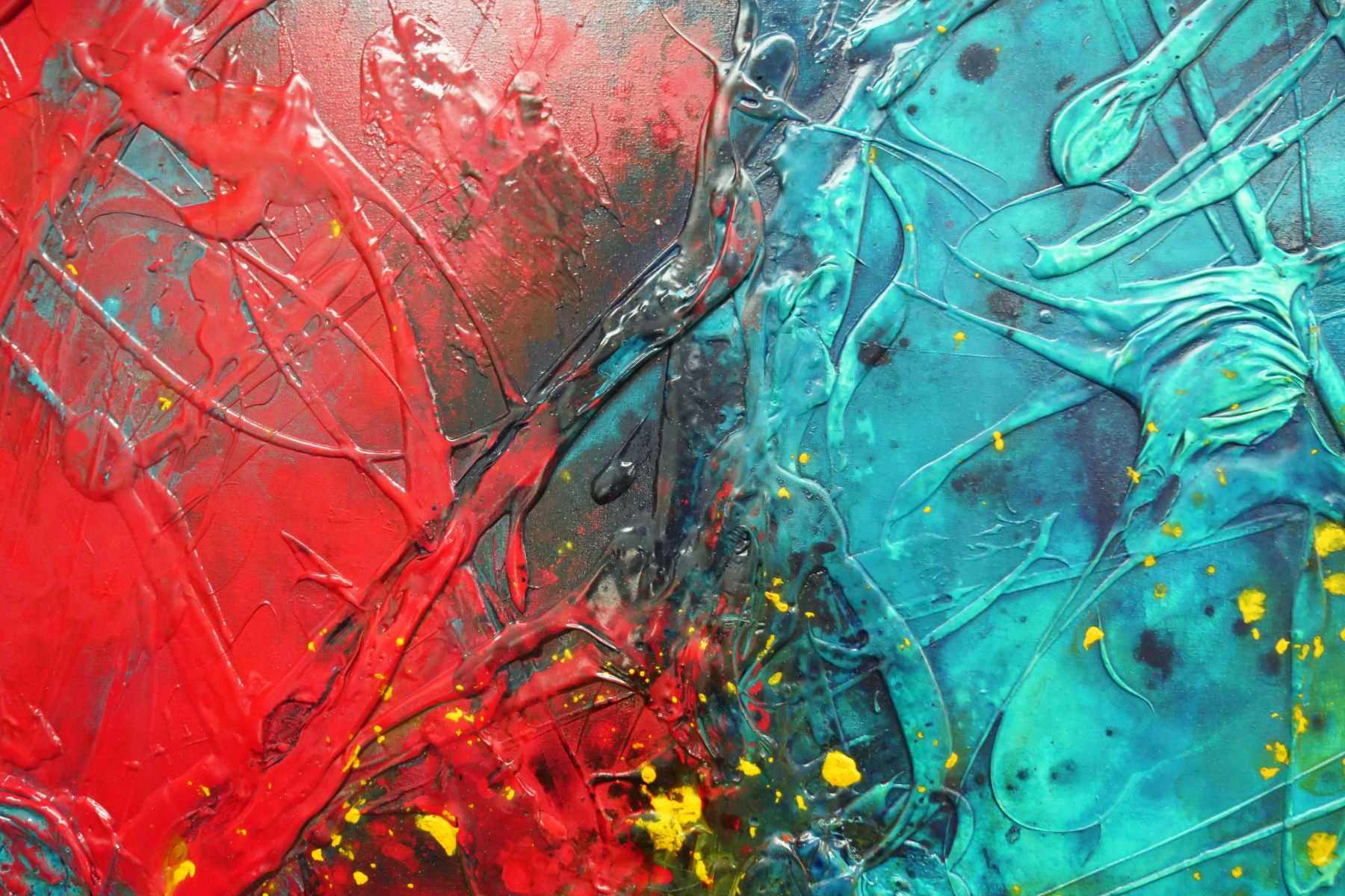 Jade Red Dragon 190cm x 100cm Abstract Textured Canvas Painting - Modern Wall Art for Living Room, Bedroom & Office Decor