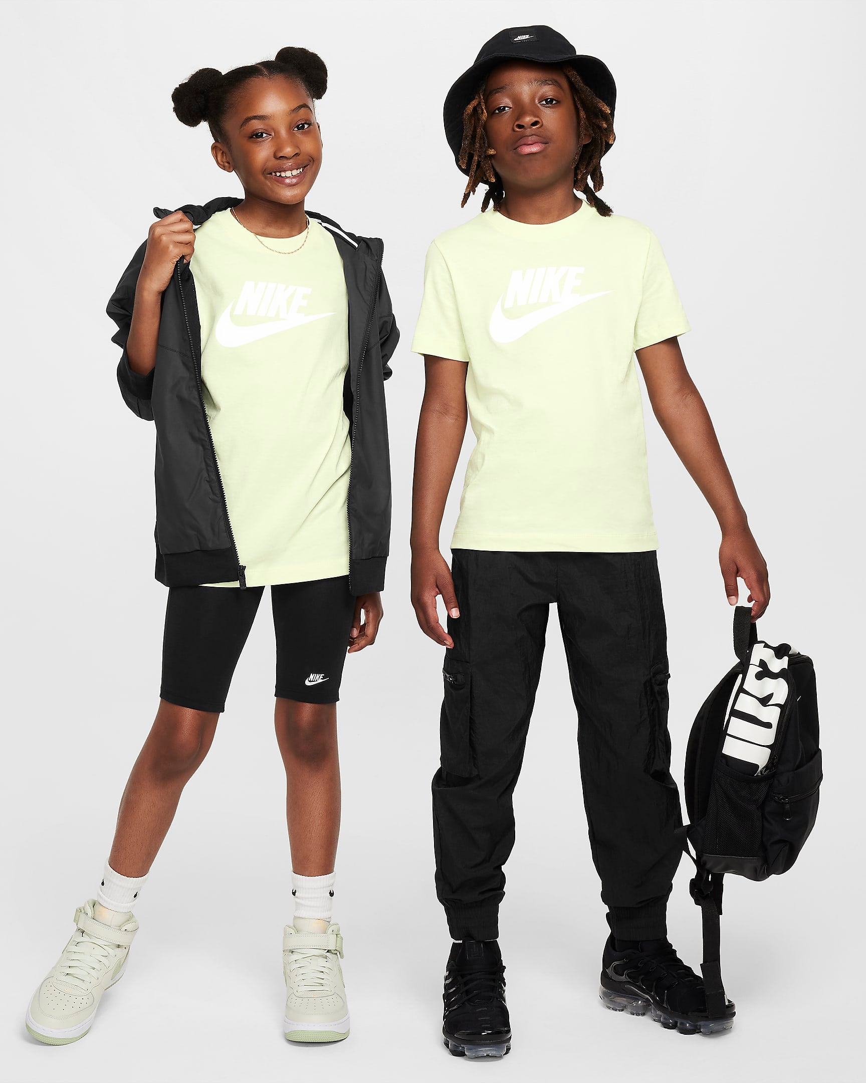 Nike Kids' Futura Evergreen Lime Tee - Soft Cotton Short Sleeve T-Shirt for Boys & Girls - Perfect for School, Play & Everyday Wear