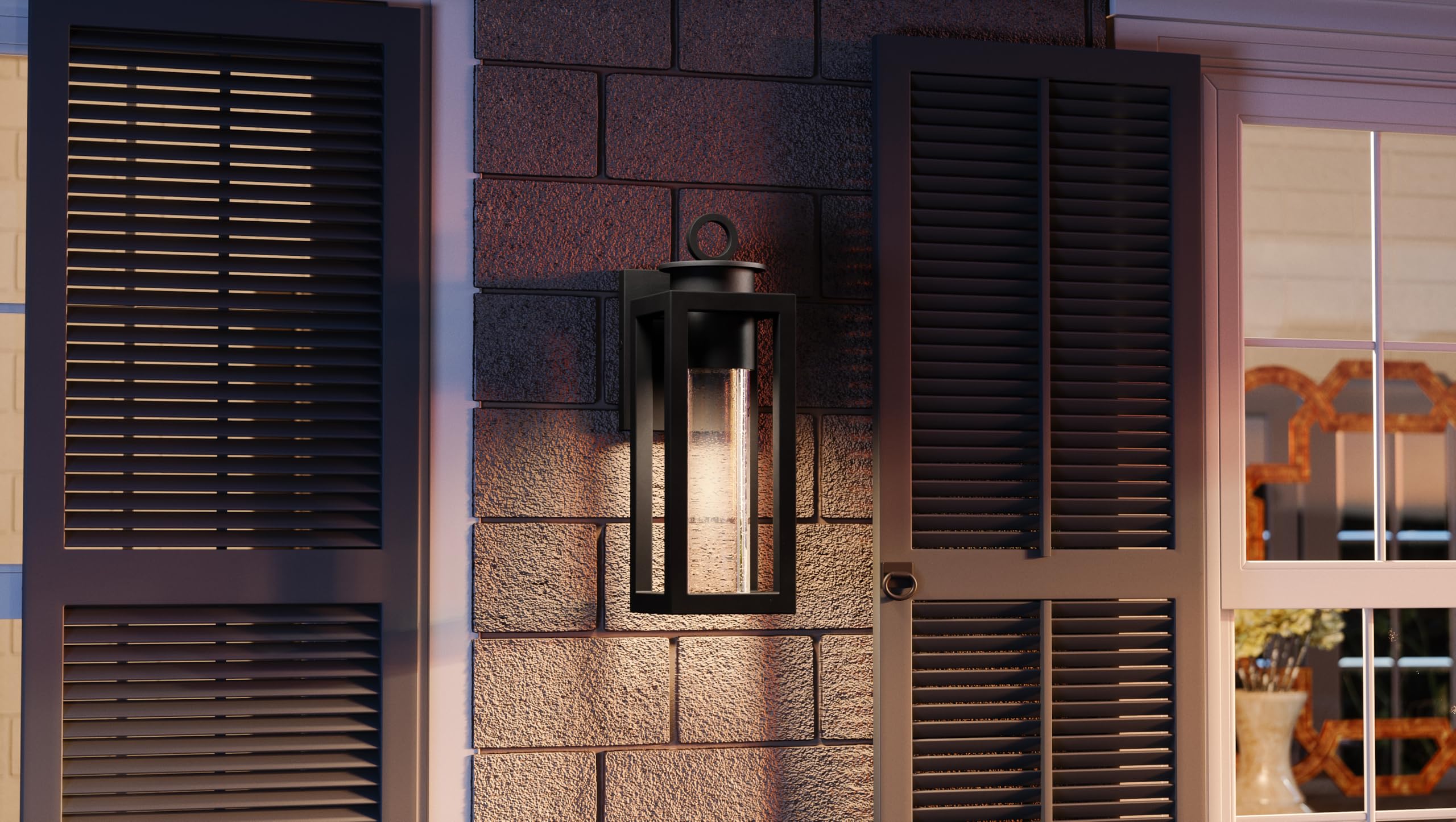 Quoizel Donegal 1-Light Matte Black Outdoor Wall Lantern - Weatherproof Exterior Lighting for Porch, Patio, Garden & Entryway