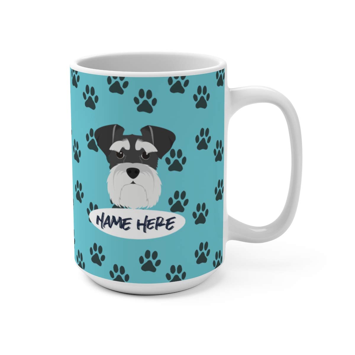 Custom Mini Schnauzer 15oz Ceramic Coffee Mug - Personalized Dog Lover Gift for Mom, Dad | Dishwasher & Microwave Safe | Perfect for Home, Office & Pet Lovers