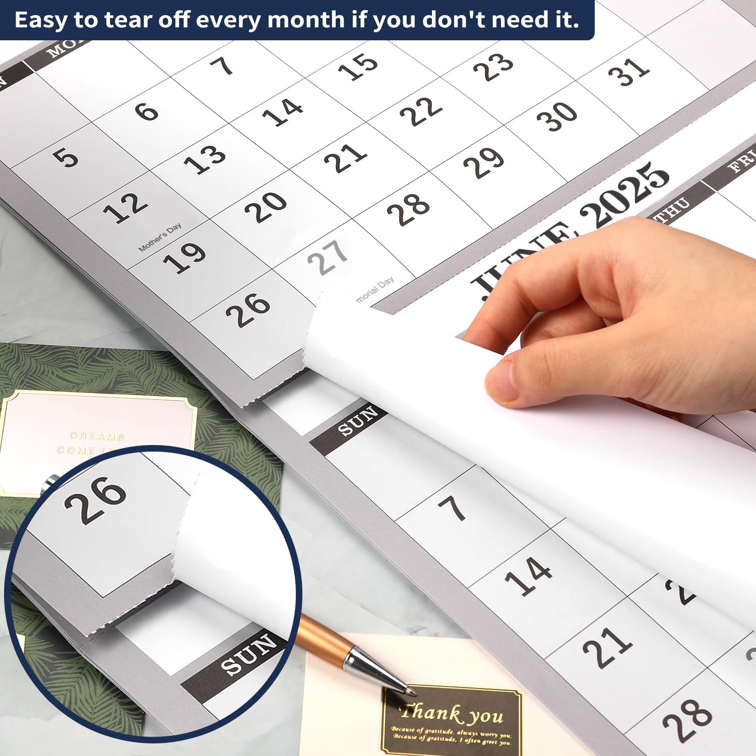 2025-2026 Large 3-Month Wall Calendar | Apr 2025 - Jul 2026 Vertical Planner | 11