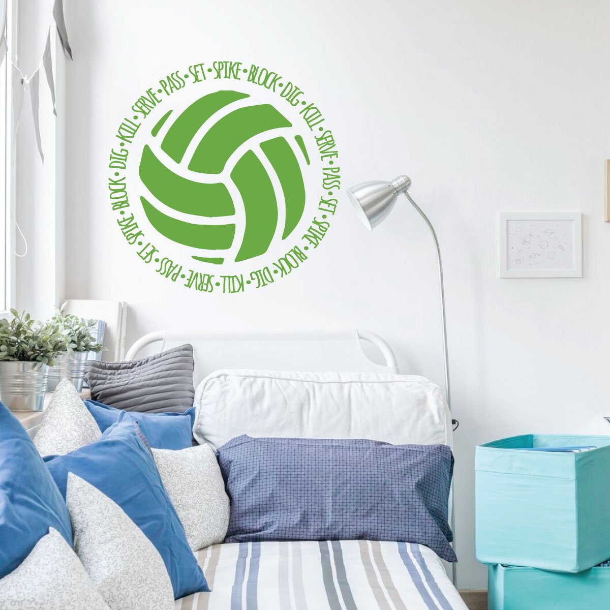 Volleyball Wall Decal - Motivational Vinyl Art Sticker for Sports Bedroom & Playroom Decor - Perfect for Kids' Room, Game Room & Sports Themed Spaces