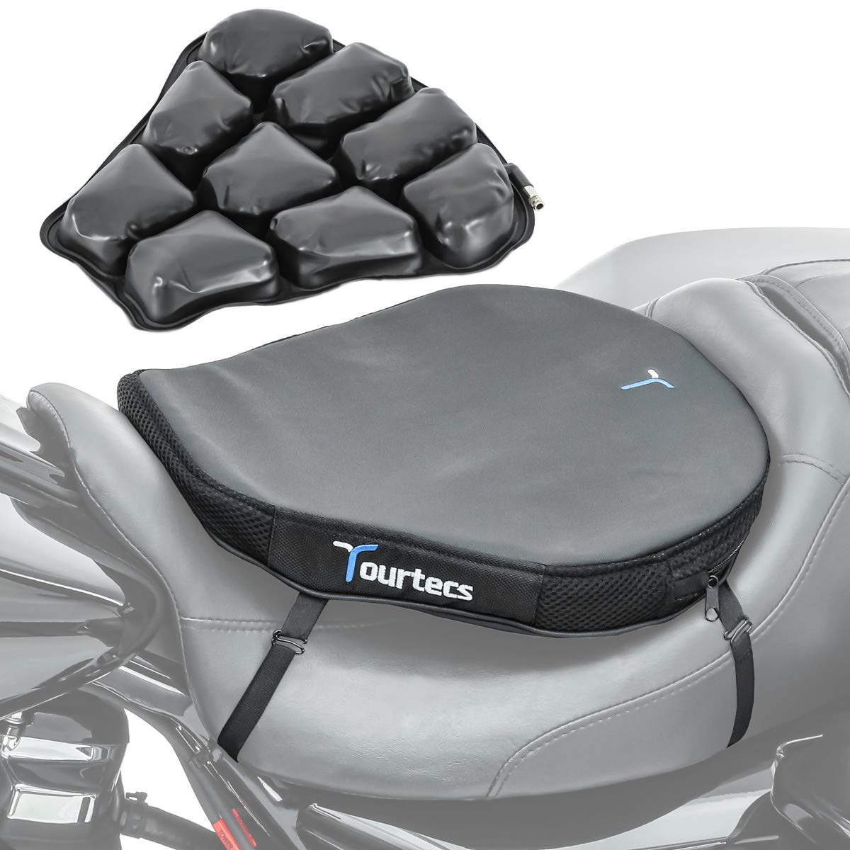 Ducati Multistrada 1260 S/D-Air Compatible Seat Cushion Air Deluxe ML - Premium Black Motorcycle Seat Pad for Comfort & Support - Ideal for Long Rides, Touring & Adventure Motorcycling