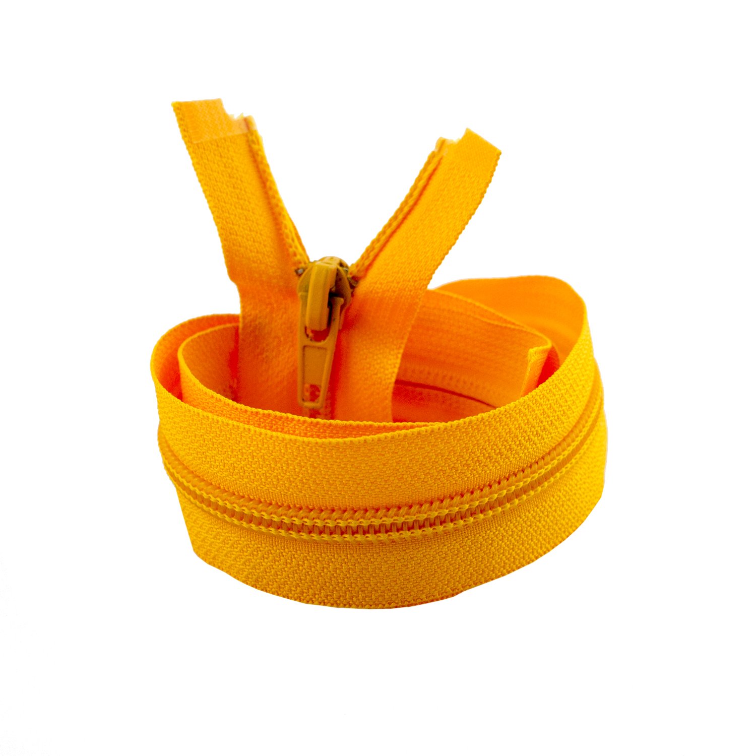 2-Pack No.7 Nylon Egg Yolk Yellow Open-End Automatic Zippers 65cm x 3cm - Perfect for DIY Crafts, Handbags & Garment Making