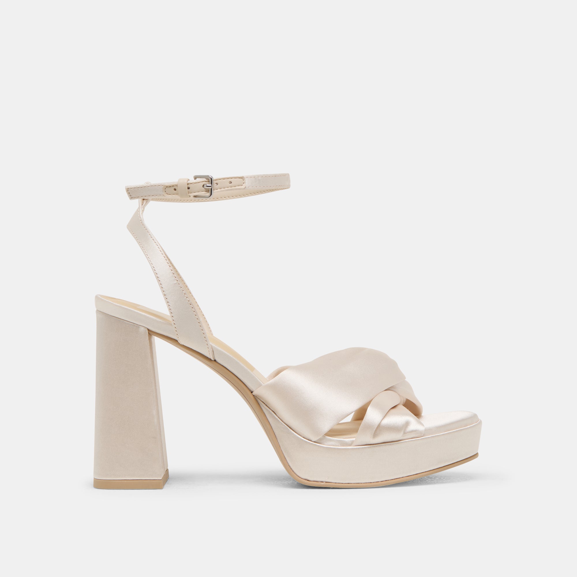 PARLO HEELS IVORY SATIN - Elegant Women's High Heel Sandals for Weddings, Parties & Special Occasions