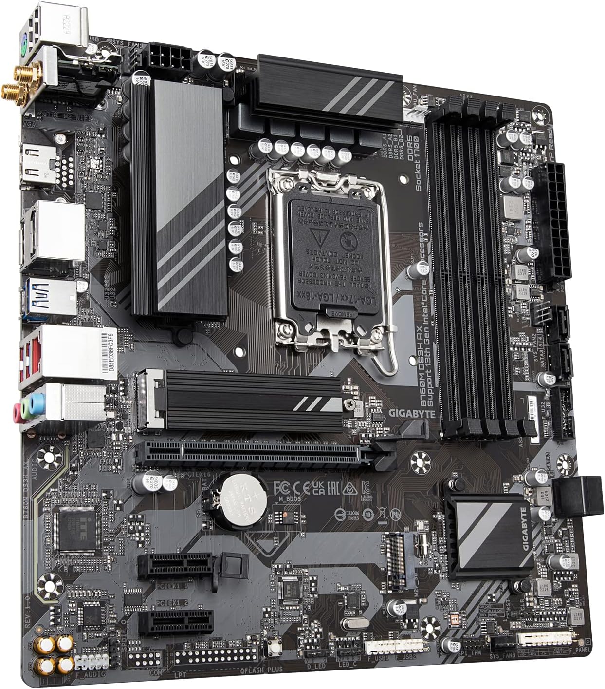 GIGABYTE B760M DS3H AX DDR5 LGA1700 Motherboard - Intel 12th/13th Gen Ready, WiFi 6, PCIe 4.0 - Perfect for Gaming PC Builds & Workstations